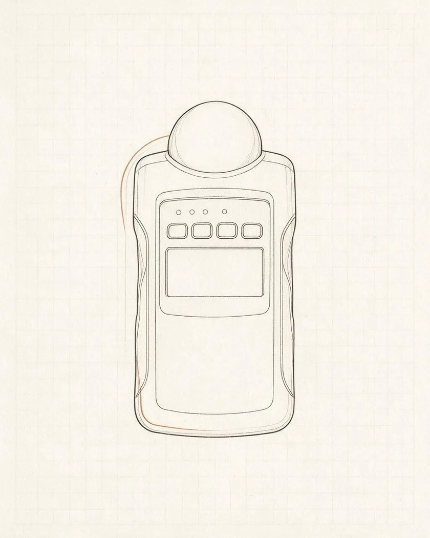 Schematic drawing of a moisture meter