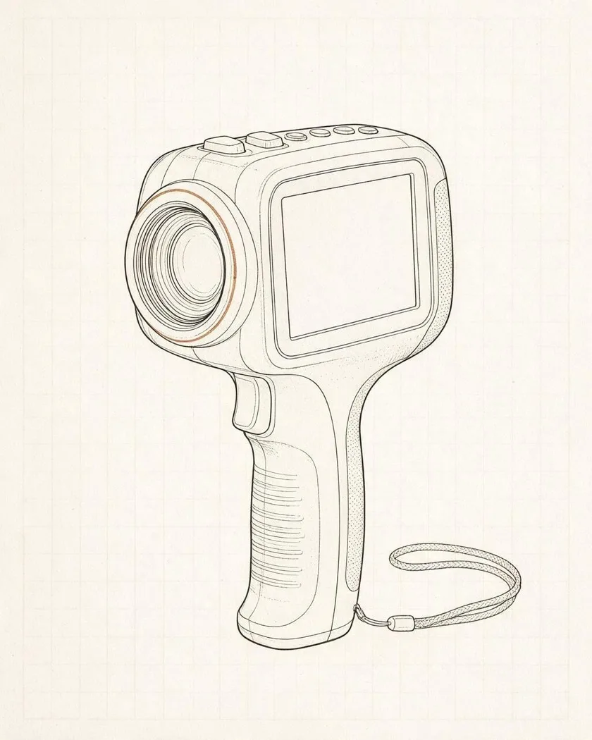 Schematic drawing of a thermal imaging camera